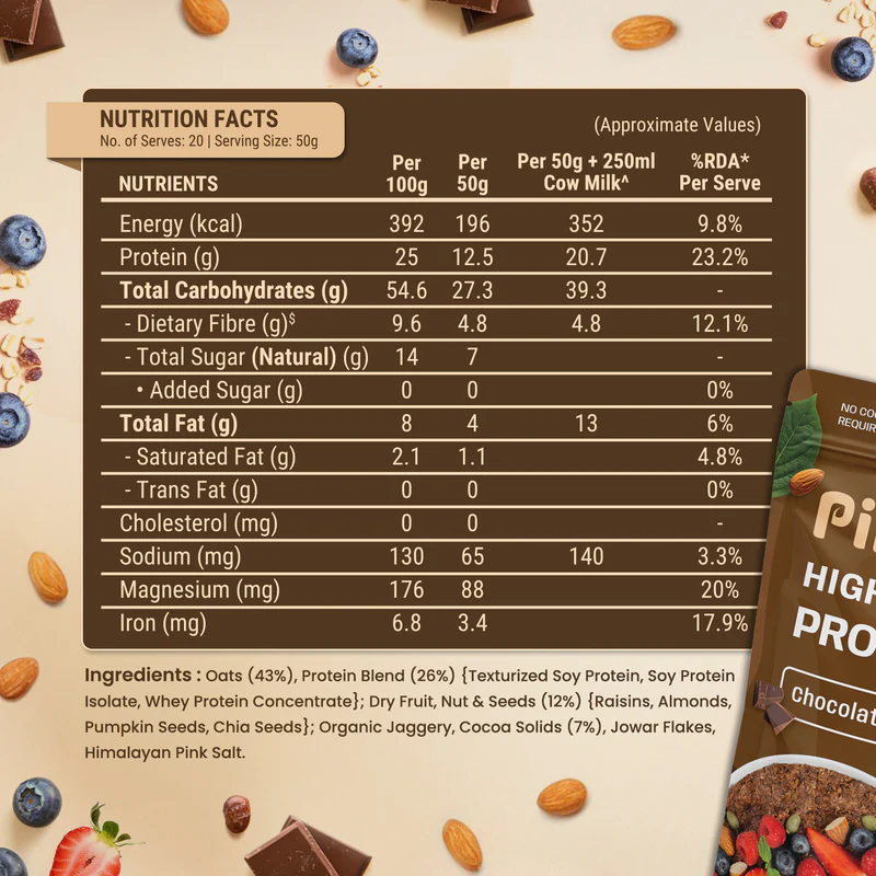 High Protein Dark Chocolate Oats 1kg - Image 2