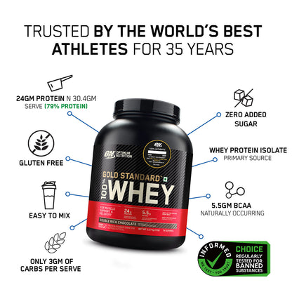 Gold Standard 100% Whey Protein Powder Vanilla Ice Cream 5 lbs (2.27kg) - Image 2
