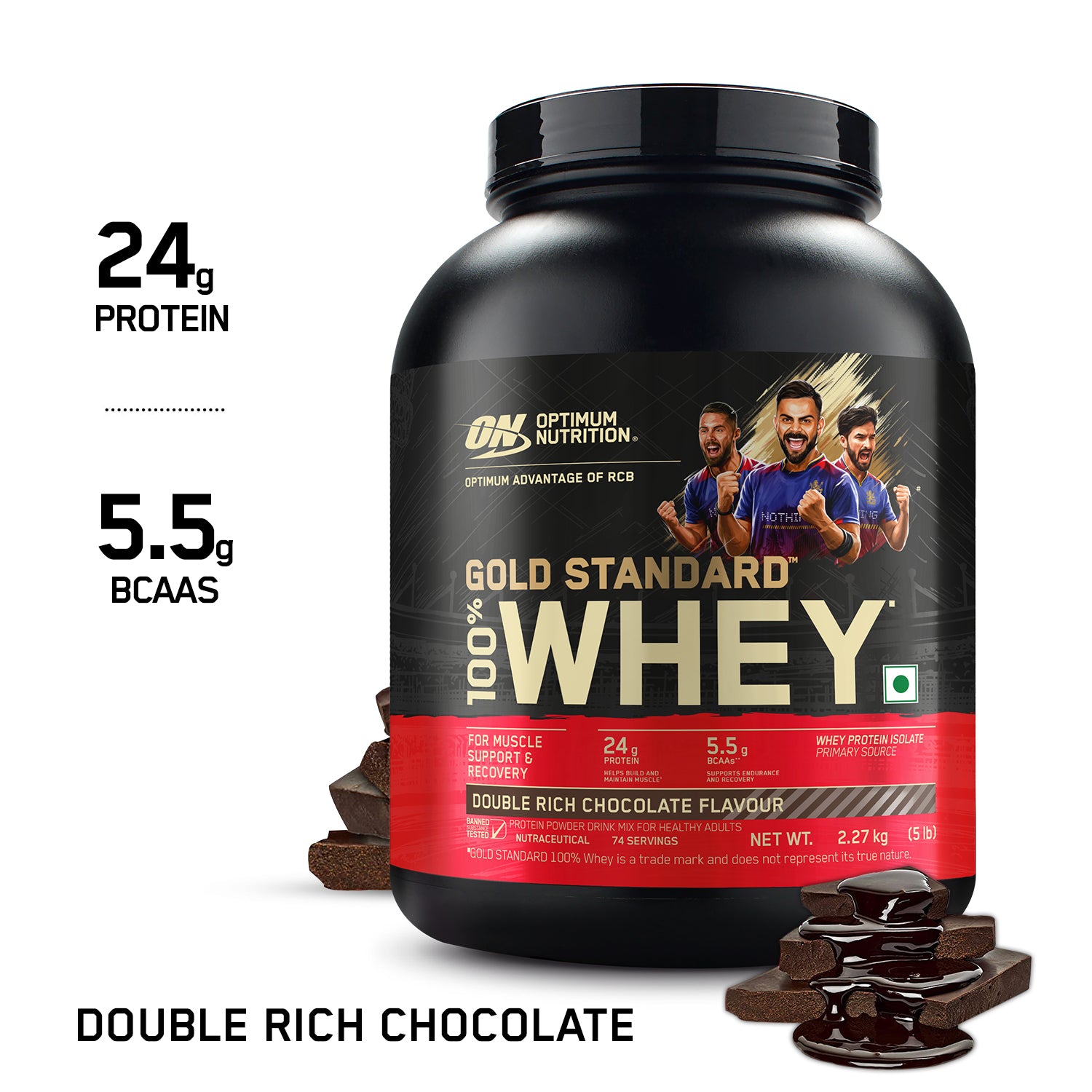 Gold Standard 100% Whey 2.27kg Double Rich Chocolate + Pre-Workout Green Apple Combo - Image 6